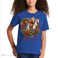 Christmas Jingle Horse Rodeo Winter Funny S Gift Kids T-Shirt thumb 2