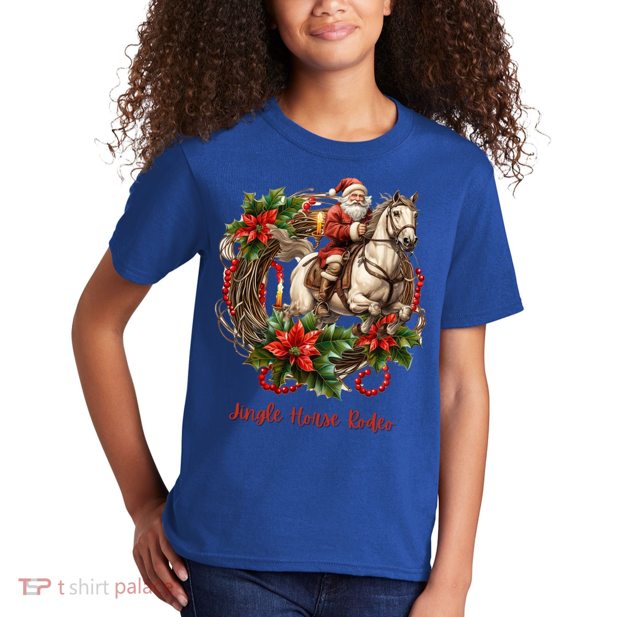 Christmas Jingle Horse Rodeo Winter Funny S Gift Kids T-Shirt