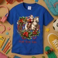 Christmas Jingle Horse Rodeo Winter Funny S Gift Kids T-Shirt thumb 3
