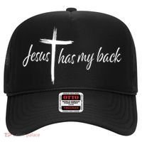 Cross Jesus Has My Back Christian Worshiper Religious Saying Hat thumb 0