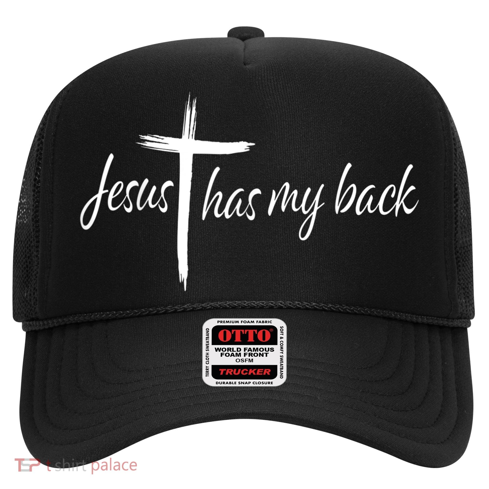 Cross Jesus Has My Back Christian Worshiper Religious Saying Hat