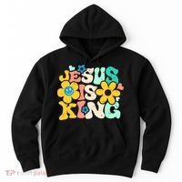 Christian Jesus Is King Aesthetic Groovy Hoodie thumb 0