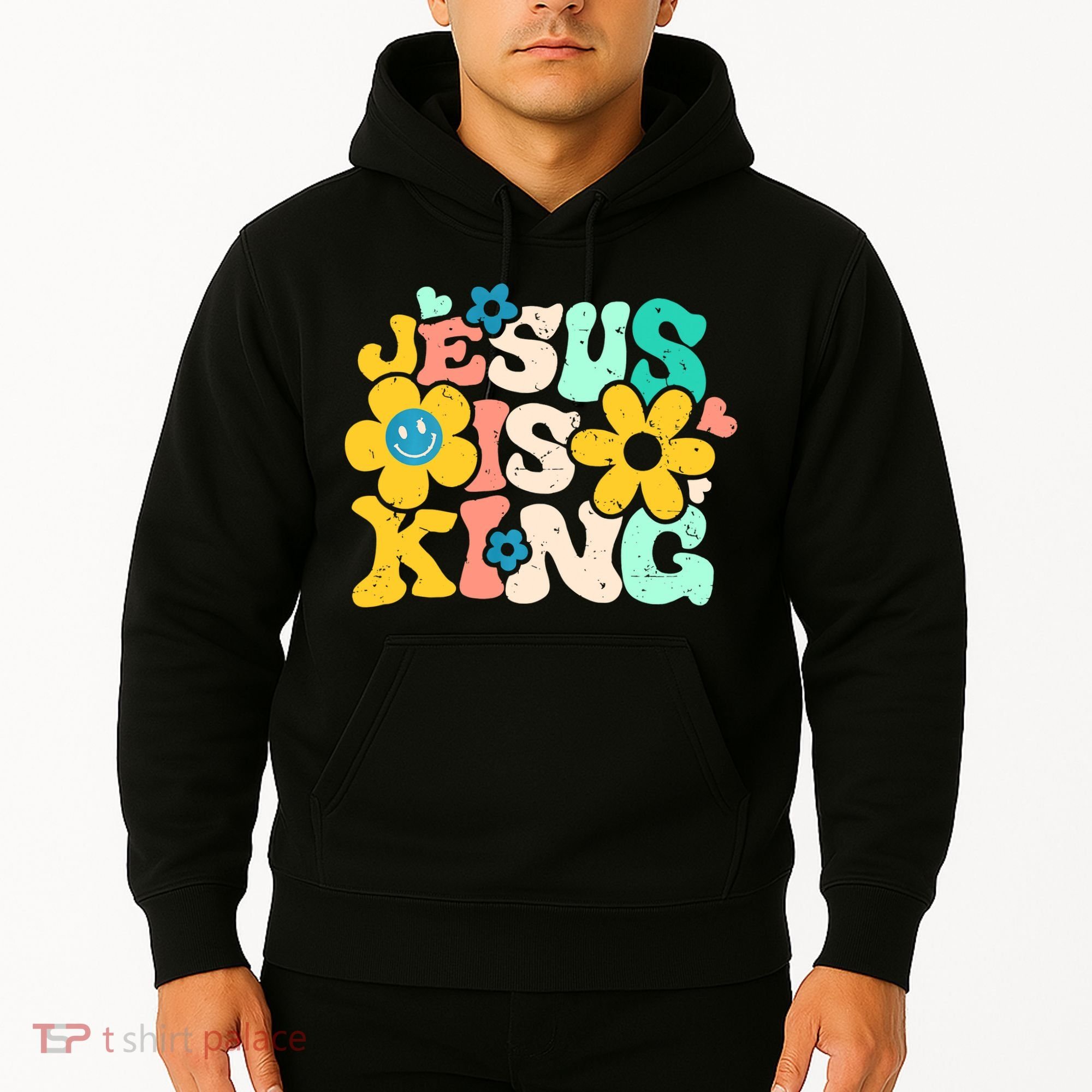 Christian Jesus Is King Aesthetic Groovy Hoodie