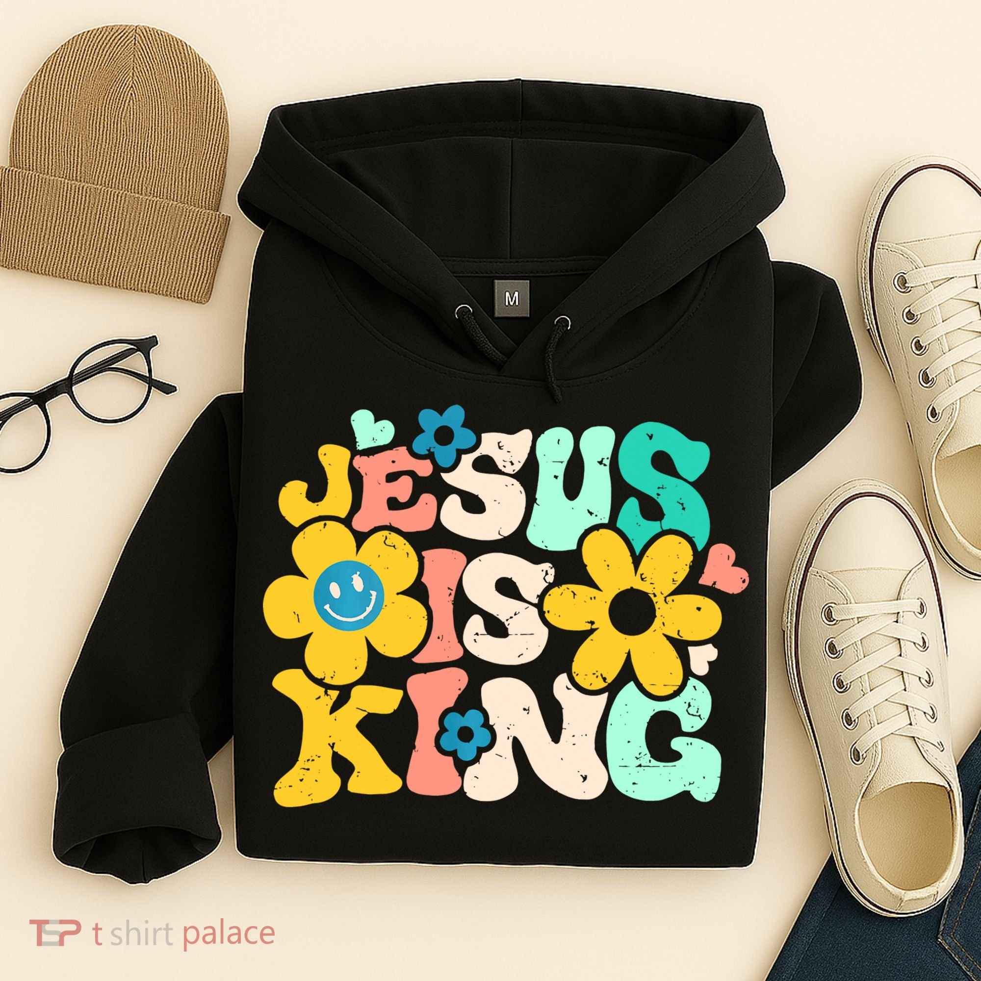 Christian Jesus Is King Aesthetic Groovy Hoodie