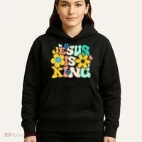 Christian Jesus Is King Aesthetic Groovy Hoodie thumb 5