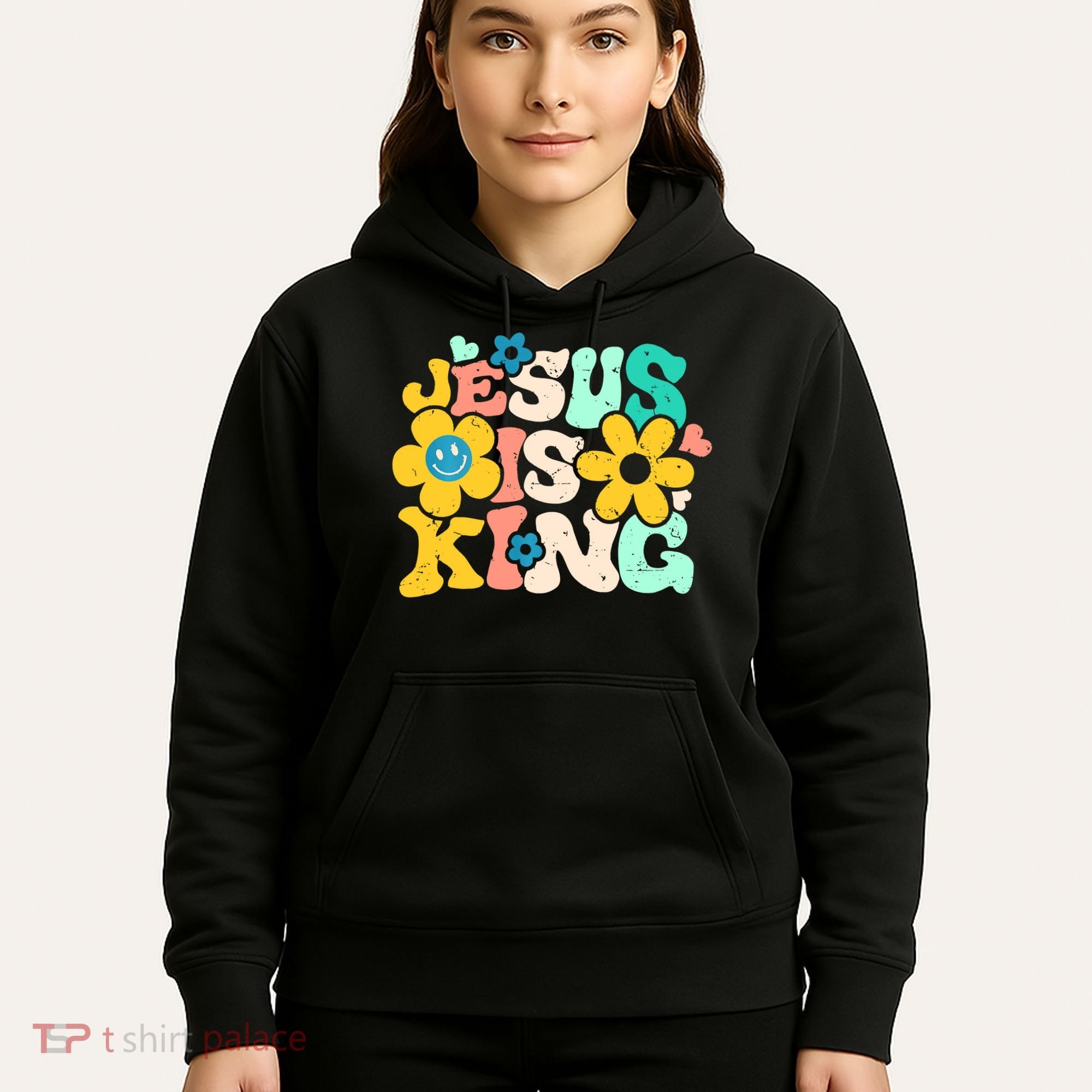 Christian Jesus Is King Aesthetic Groovy Hoodie