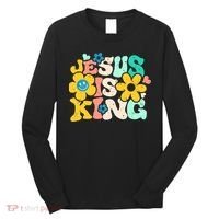 Christian Jesus Is King Aesthetic Groovy Long Sleeve Shirt thumb 0