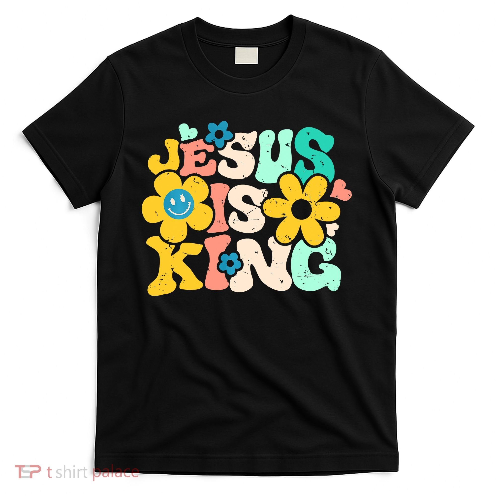 Christian Jesus Is King Aesthetic Groovy T-Shirt