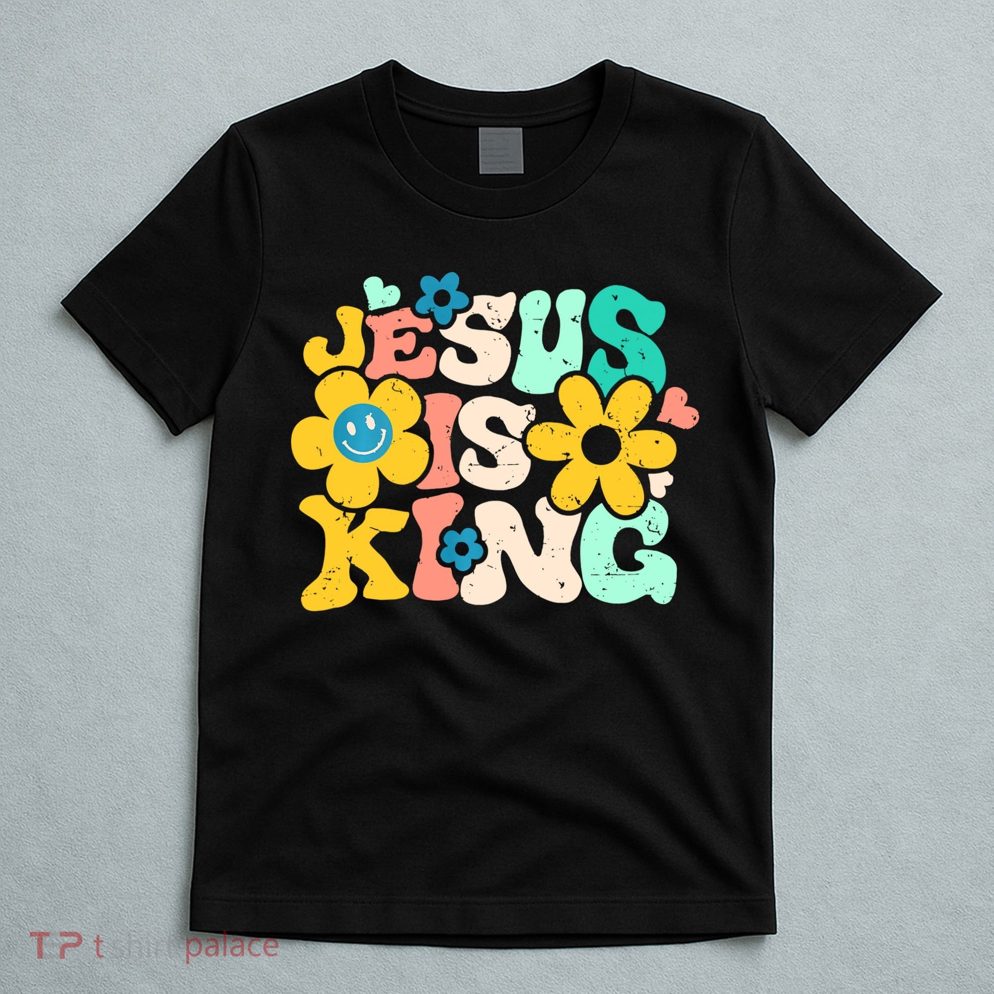 Christian Jesus Is King Aesthetic Groovy T-Shirt