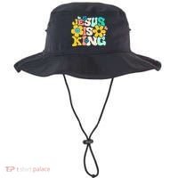 Christian Jesus Is King Aesthetic Groovy Bucket Hat thumb 0