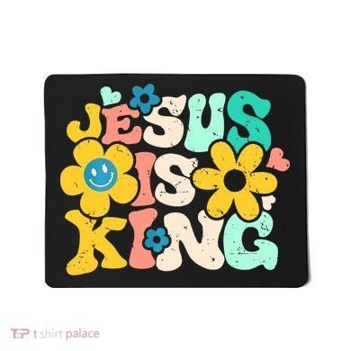 Christian Jesus Is King Aesthetic Groovy Mousepad