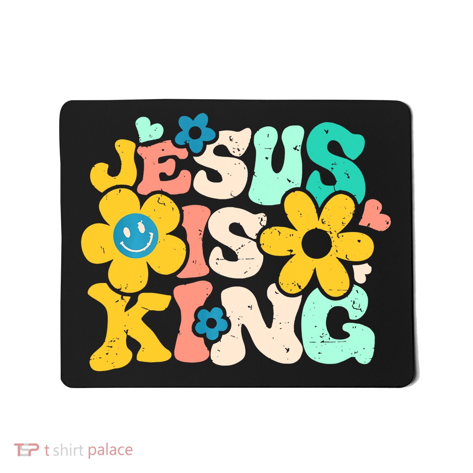Christian Jesus Is King Aesthetic Groovy Mousepad