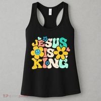 Christian Jesus Is King Aesthetic Groovy Women's Tank Top thumb 3