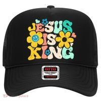 Christian Jesus Is King Aesthetic Groovy Hat thumb 0