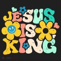 Christian Jesus Is King Aesthetic Groovy Hat thumb 2
