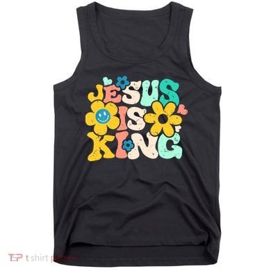 Christian Jesus Is King Aesthetic Groovy Tank Top