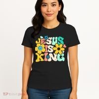 Christian Jesus Is King Aesthetic Groovy Women's T-Shirt thumb 4
