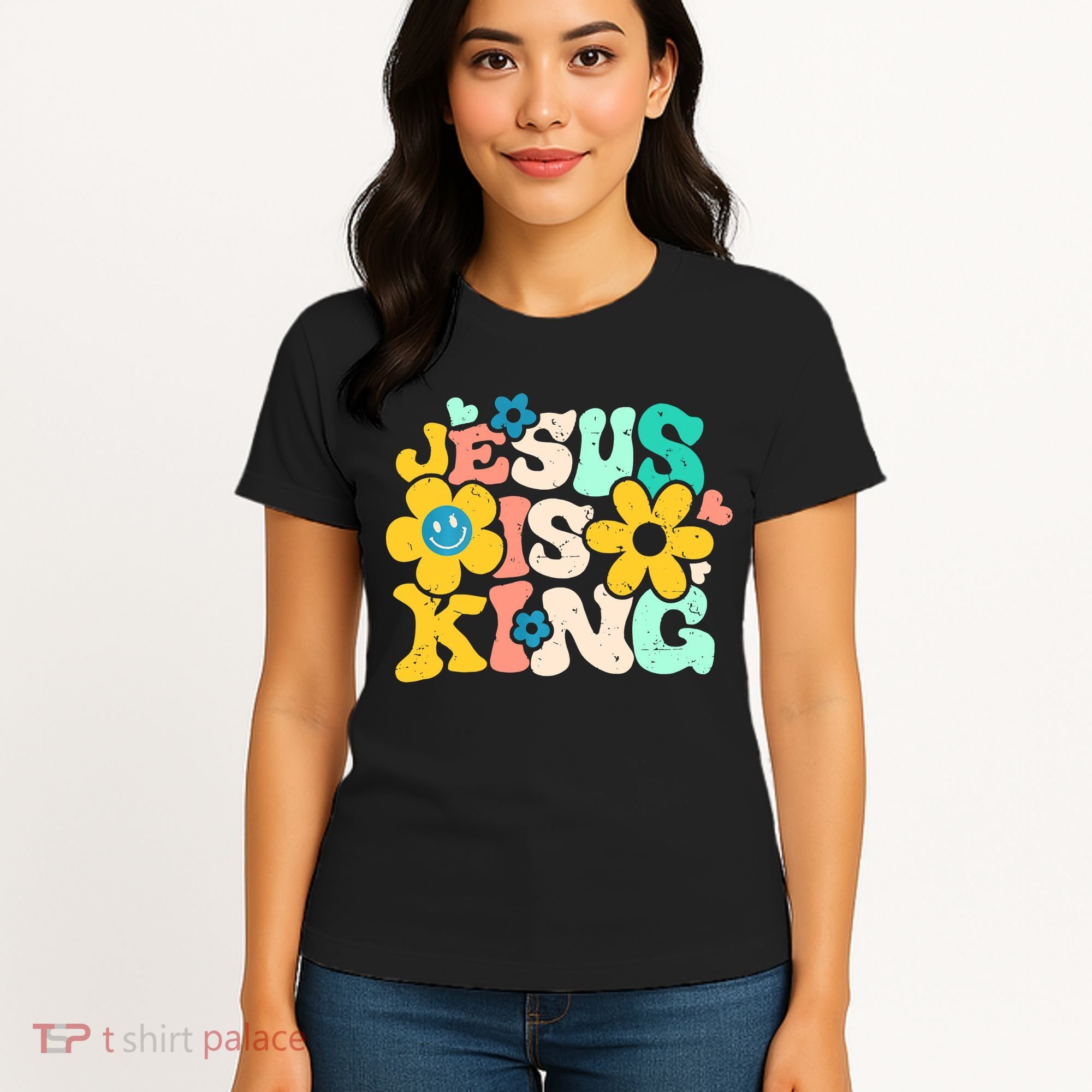 Christian Jesus Is King Aesthetic Groovy Women's T-Shirt