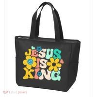 Christian Jesus Is King Aesthetic Groovy Tote Bag thumb 3