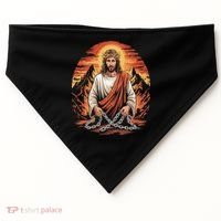 Christian Jesus Is My Rock Biblical USA-Made Doggie Bandana thumb 0