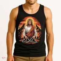 Christian Jesus Is My Rock Biblical Tank Top thumb 3
