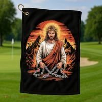 Christian Jesus Is My Rock Biblical Golf Towel thumb 1