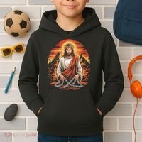 Christian Jesus Is My Rock Biblical Kids Hoodie thumb 2