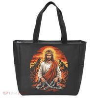 Christian Jesus Is My Rock Biblical Tote Bag thumb 0