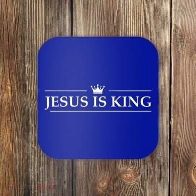 Christian Jesus Is King Design Crown Coaster