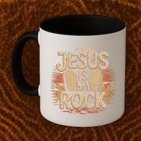 Christian Jesus Is My Rock Bible Verse Biblical Coffee Mug thumb 2