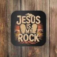 Christian Jesus Is My Rock Bible Verse Biblical Coaster thumb 0