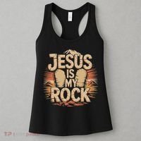 Christian Jesus Is My Rock Bible Verse Biblical Women's Tank Top thumb 3