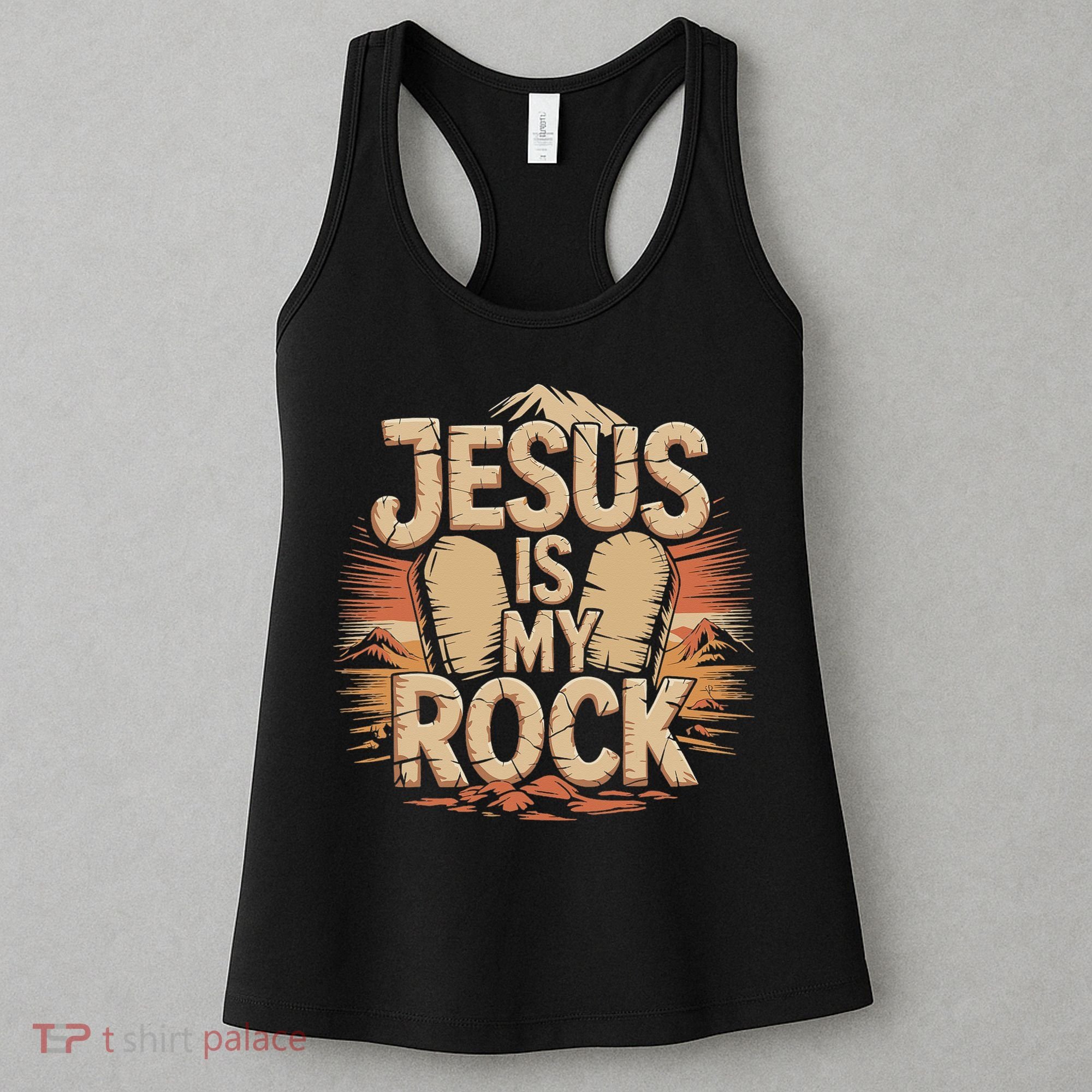 Christian Jesus Is My Rock Bible Verse Biblical Women's Tank Top