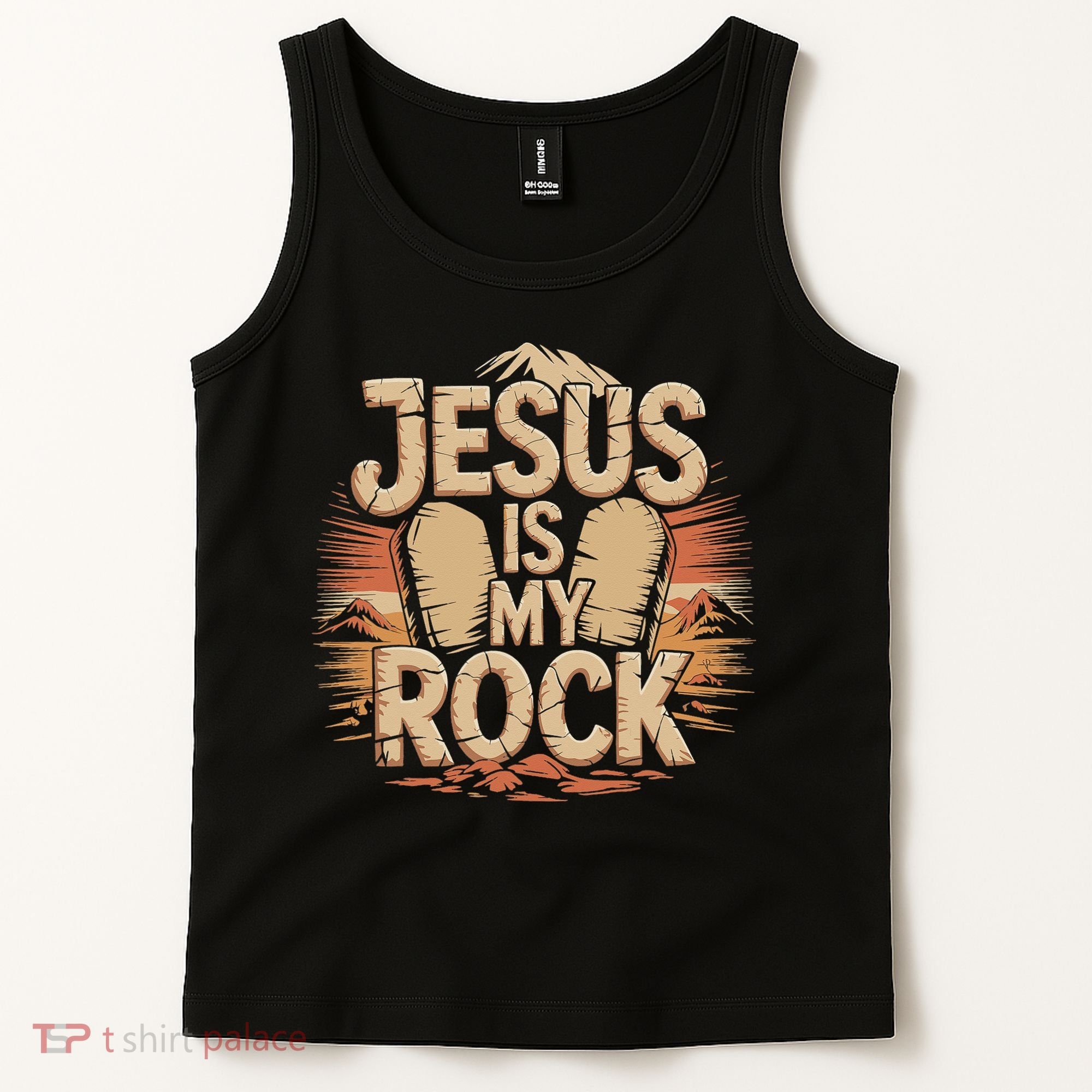 Christian Jesus Is My Rock Bible Verse Biblical Tank Top