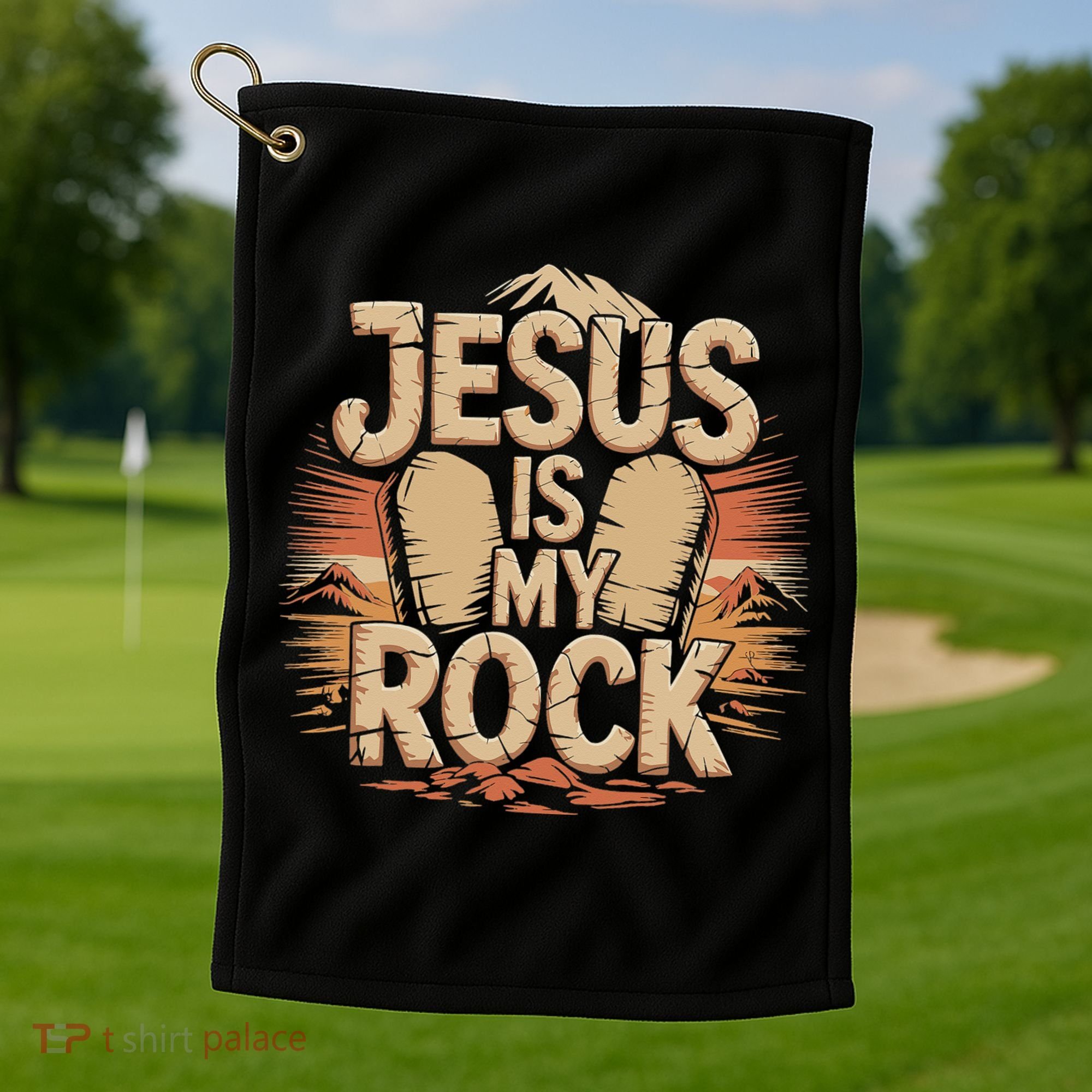 Christian Jesus Is My Rock Bible Verse Biblical Golf Towel