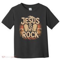 Christian Jesus Is My Rock Bible Verse Biblical Toddler T-Shirt thumb 0