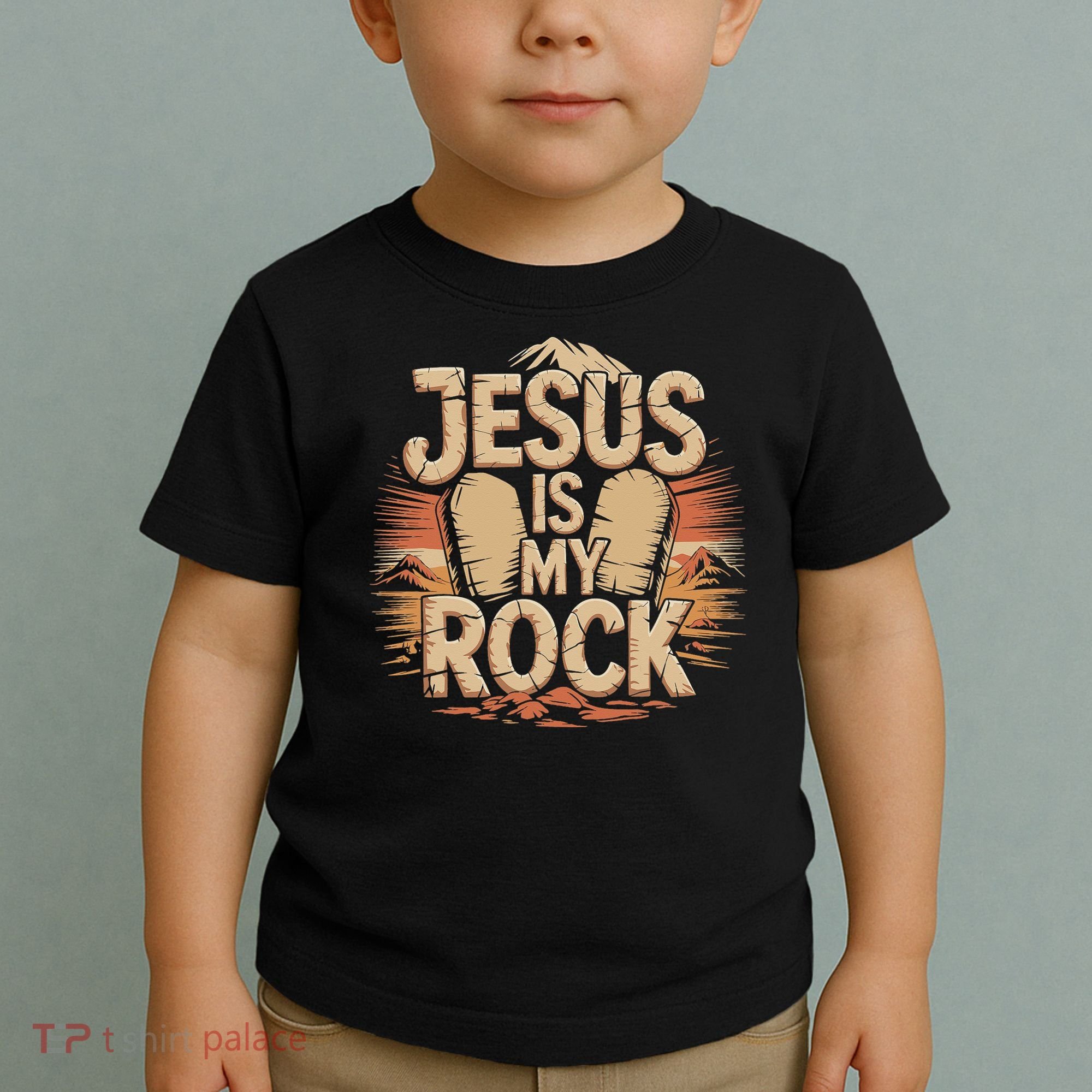 Christian Jesus Is My Rock Bible Verse Biblical Toddler T-Shirt