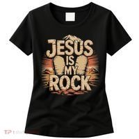 Christian Jesus Is My Rock Bible Verse Biblical Women's T-Shirt thumb 0