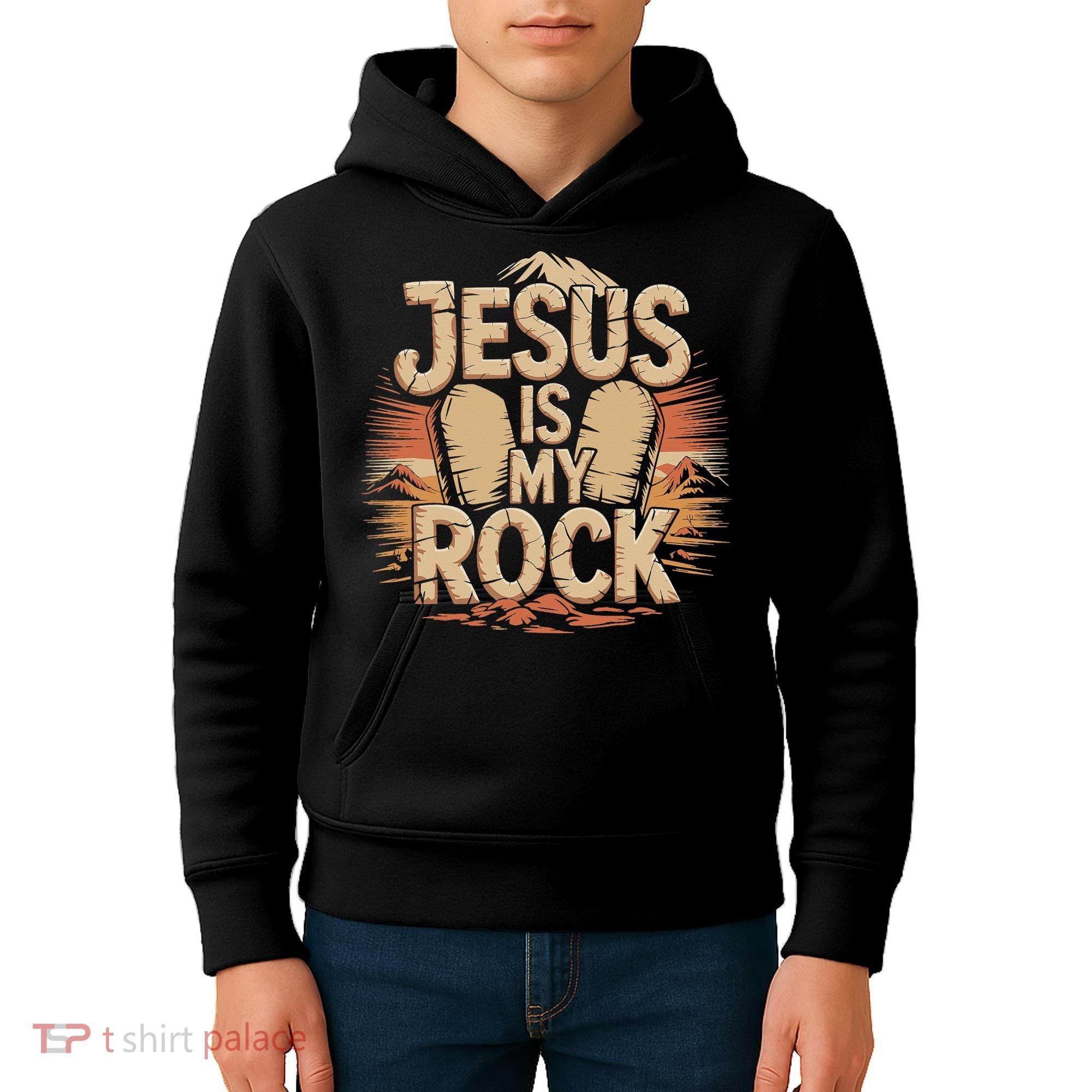 Christian Jesus Is My Rock Bible Verse Biblical Kids Hoodie
