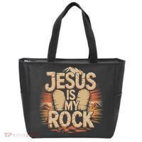 Christian Jesus Is My Rock Bible Verse Biblical Tote Bag thumb 0