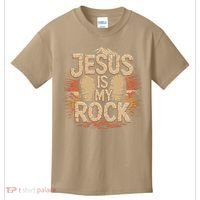 Christian Jesus Is My Rock Bible Verse Biblical Kids T-Shirt thumb 0