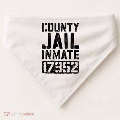County Jail Inmate Inmate Costume USA-Made Doggie Bandana