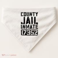 County Jail Inmate Inmate Costume USA-Made Doggie Bandana thumb 0