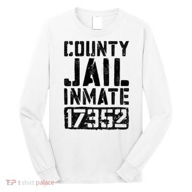 County Jail Inmate Inmate Costume Long Sleeve Shirt