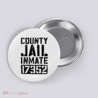 County Jail Inmate Inmate Costume Button thumb 0