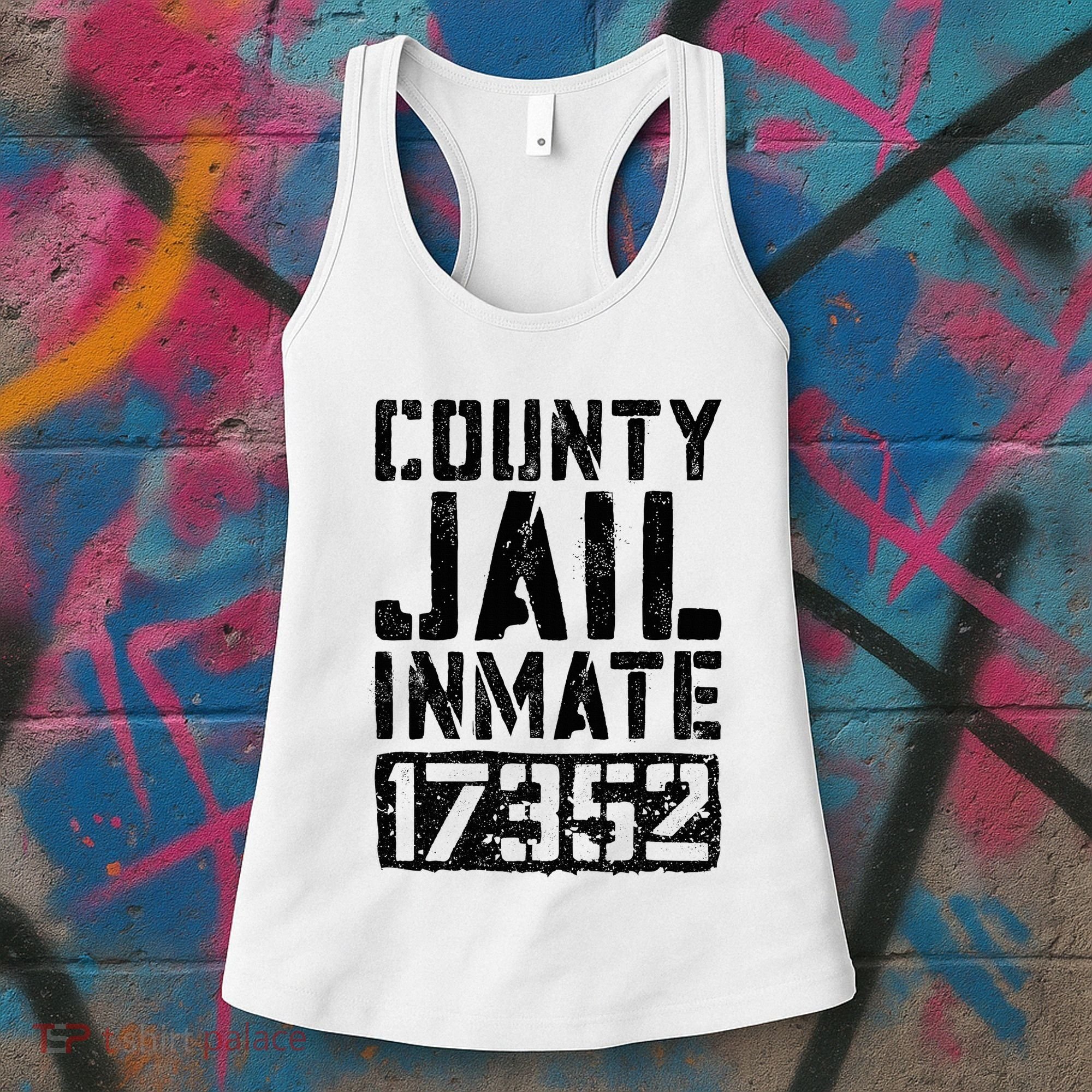 County Jail Inmate Inmate Costume Women's Tank Top