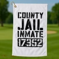 County Jail Inmate Inmate Costume Golf Towel thumb 1