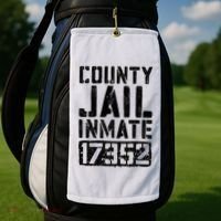 County Jail Inmate Inmate Costume Golf Towel thumb 2