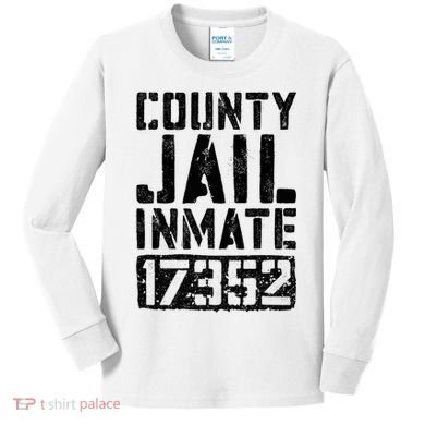 County Jail Inmate Inmate Costume Kids Long Sleeve Shirt
