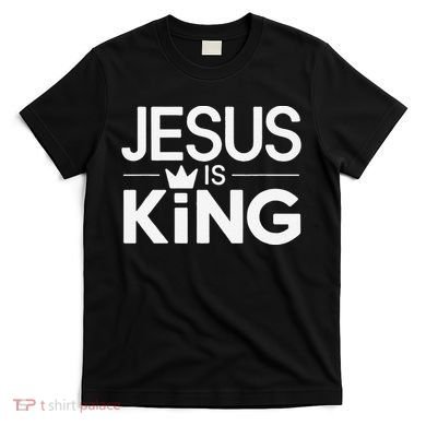 Christian Jesus Is King Design Crown T-Shirt